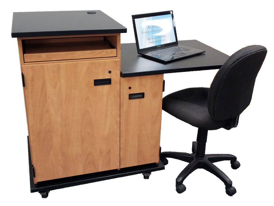 CAHB-KB Compact Mobile ADA Teacher Podium Desk Station